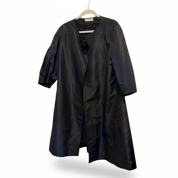 NICOLE FARHI Black Trench Coat - Picture 5 of 10